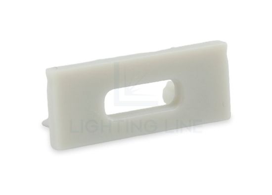 Imagen de Tapa gris con agujero para cable de alimentación para perfil en aluminio SL17-03
