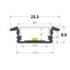 Imagen de Perfil en aluminio empotrado 23x8mm