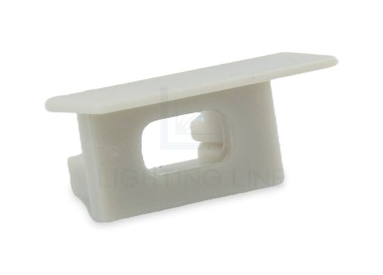 Imagen de Tapa gris con agujero para cable de alimentación para perfil en aluminio empotrado RE15-16
