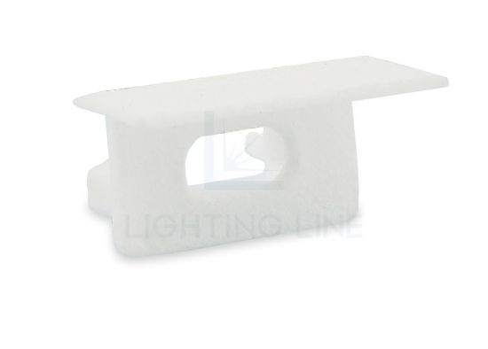 Imagen de Tapa blanca con agujero para cable de alimentación para perfil en aluminio empotrado RE15-16