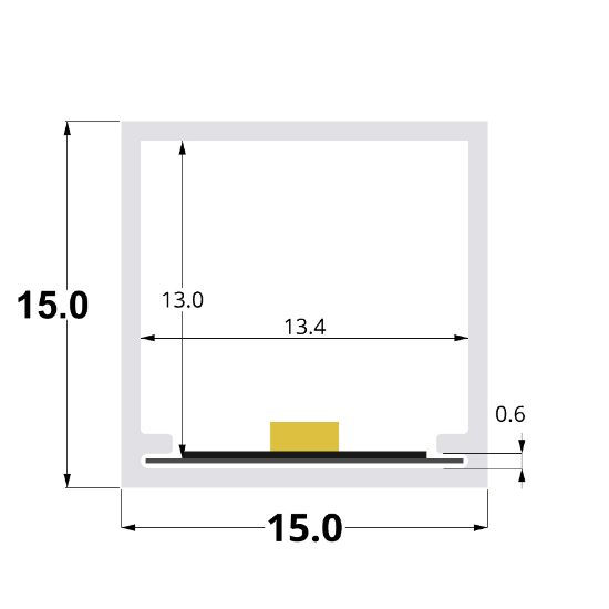 Imagen de Perfil tubular de policarbonato con inserto para placa de acero, 2 metros