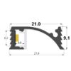 Imagen de Barra completa personalizada con perfil de aluminio empotrado de 21x9mm