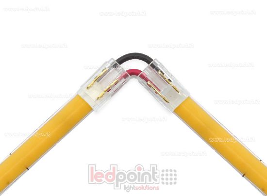 Imagen de Conector en L para unión de tira y COB con PCB de 5mm con 2 pines