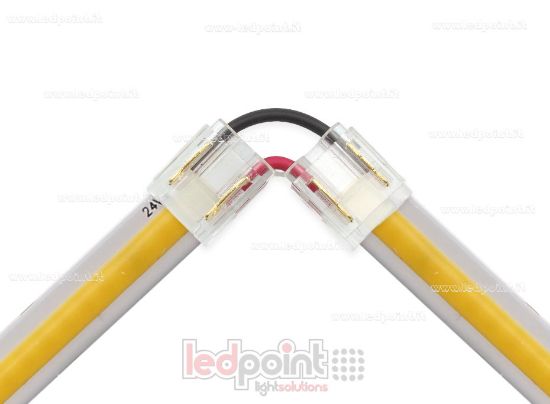 Imagen de Conector en L para unión de tira y COB con PCB de 8mm con 2 pines