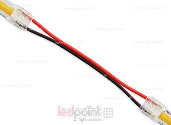 Imagen de Conector doble con 2 pines y con cable de 10cm para tiras LED y COB de 8mm, versión reducida