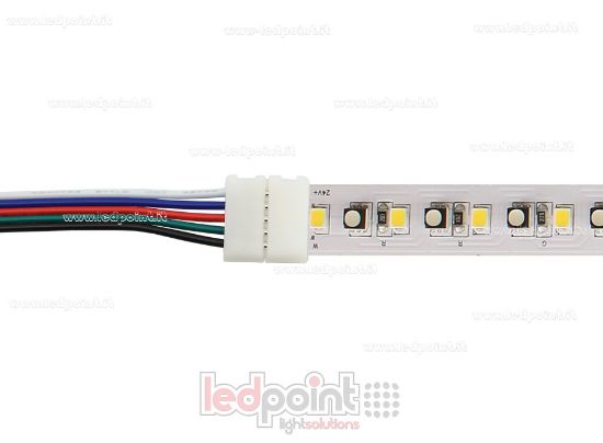 Imagen de Conector con cable de 14 cm, strip 12mm RGBW