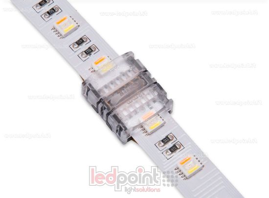 Imagen de Conector transparente para conexión de tiras (12mm) RGBCCT