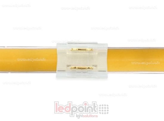 Imagen de Conector transparente para unión de tira y COB con PCB de 5mm con 2 pines