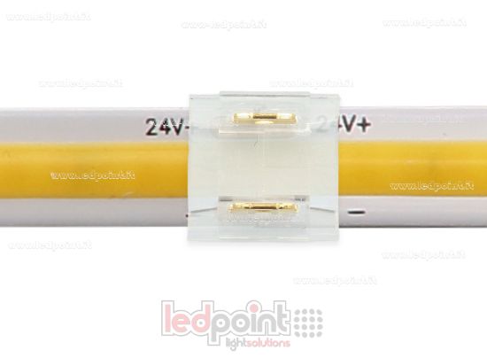 Imagen de Conector transparente para unión de tira y COB con PCB de 8mm con 2 pines