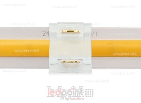 Imagen de Conector transparente para unión de tira y COB con PCB de 10mm con 2 pines