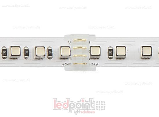 Imagen de Conector transparente para unir tiras LED con placas de circuito impreso de 10 mm, 4 pines