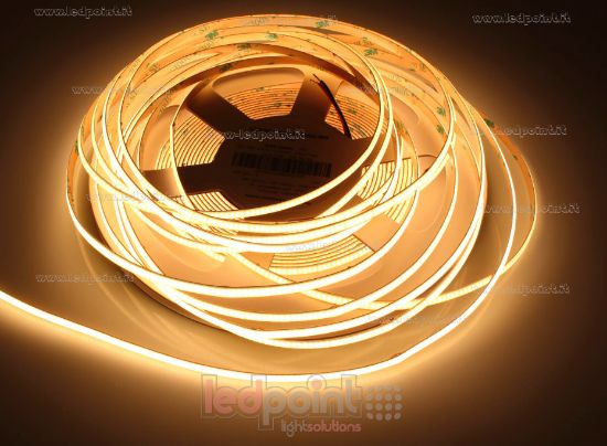 Imagen de Tira de led COB 10m blanco cálido 2500K CRI Ra>93 480led/m 24V PCB 5mm 8,6W/m