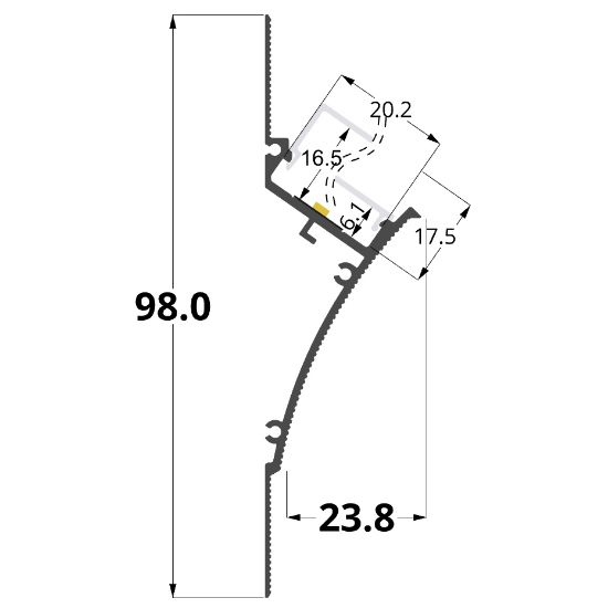 Imagen de Perfil de aluminio pintado de blanco para pladur 97x35mm, 2 metros