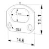 Imagen de Tapón de chapa pintado de blanco para perfil de aluminio SL20-20 con orificio