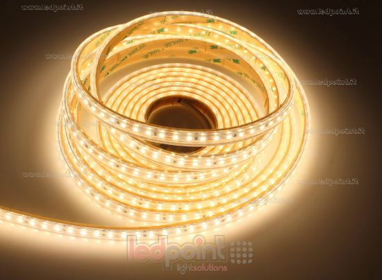 Imagen de Tira de led 5m blanco cálido 3000K 3step 2835 120led/m 12V 9,6W/m, IP65 tubo de silicona extruído bordes llenos interior vacío