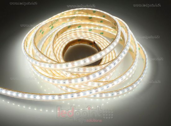 Imagen de Tira de led 5m blanco 4000K 3step 2835 120led/m 12V 9,6W/m, IP65 tubo de silicona extruído bordes llenos interior vacío