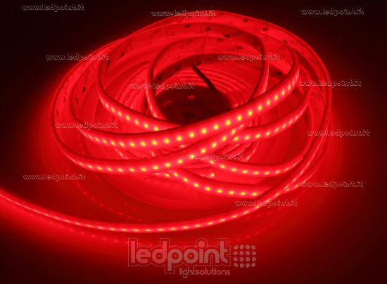 Imagen de Tira de led 5m roja 2835 120led/m Honglitronic 24V 13,3W/m, IP67 silicona sólida roja