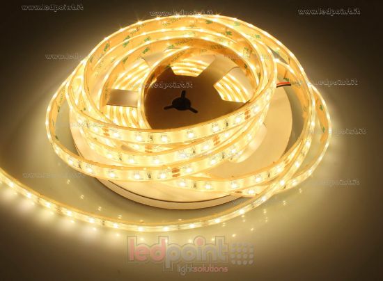 Imagen de Tira led 5m blanco cálido 3000K 2835 60led/m 24V 4,8W/m, IP67 silicona sólida transparente
