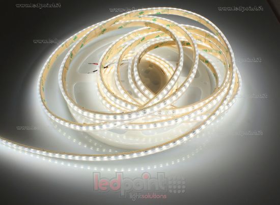 Imagen de Tira de led 5m blanco 4000K 3step 2835 140led/m 24V 11W/m, PCB 6mm, IP65 tubo de silicona extruído bordes llenos interior vacío