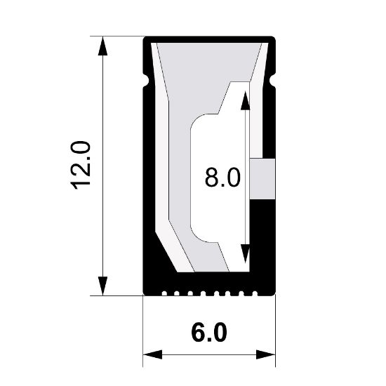 Imagen de Led Neon Flex 6x12 mm, negro, 1m