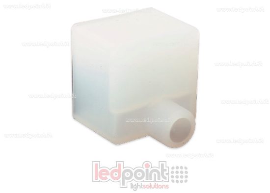 Imagen de Tapa final con salida frontal del cable de alimentación para Led Neon Flex 20x20mm