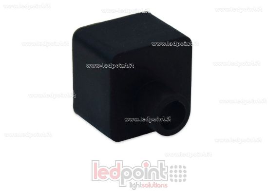 Imagen de Tapa final negra con salida frontal del cable de alimentación para Led Neon Flex 16x16mm