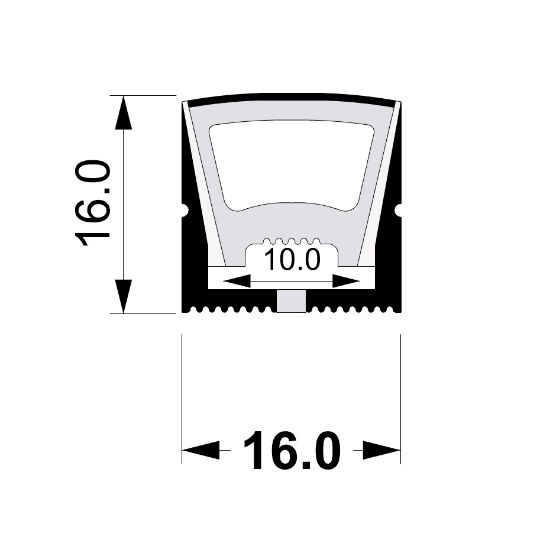 Imagen de Led Neon Flex 16x16mm, negro, 1 m