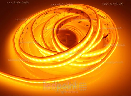 Imagen de Tira de led 5m amarilla led blanco cálido 2700K 3step 2835 Honglitronic 120led/m 24V 12W/m, IP67 silicona sólida amarilla