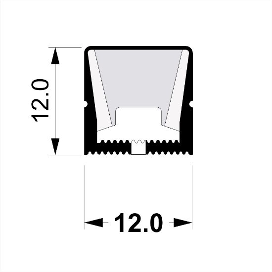 Imagen de Led Neon Flex 12x12mm, negro, 1 m