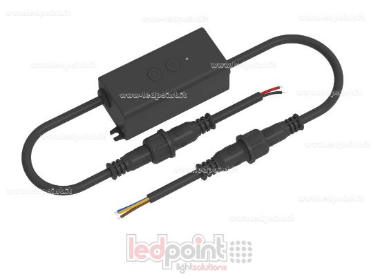 Imagen de Mini controlador LED RF CCT, IP67, 12/24 V, 3 A*2 canales, RF 2,4 GHz