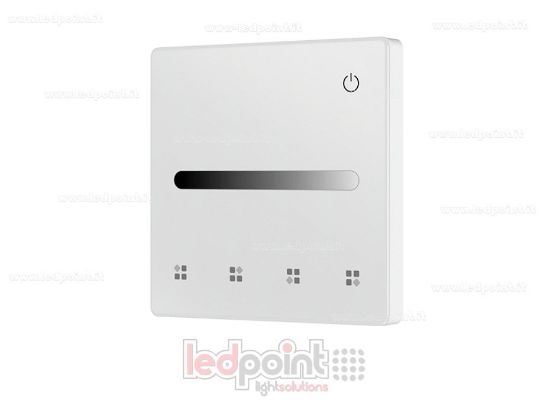 Imagen de Mando a distancia de pared monocromático, a pilas, blanco, 4 zonas, RF 2,4 GHz