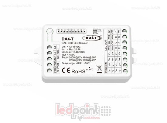 Imagen de Regulador DALI-2, 4 canales, 5A, 12-48V DC, tensión constante