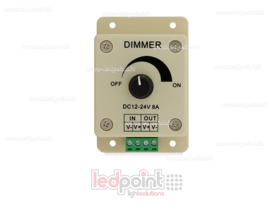 Dimmer manual para tiras de led, 12~24V 8A 8COM00001