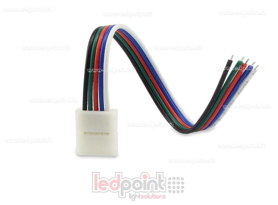 Conector con cable de 14 cm para tiras RGBW con PCB de 10mm C5K-CST-W14