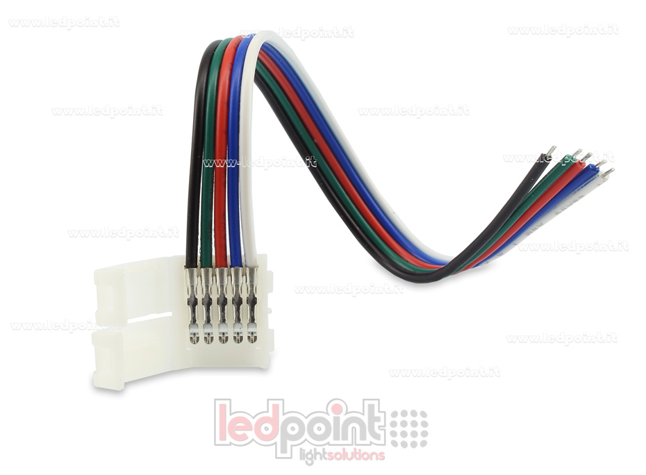 Conector con cable de 14 cm para tiras RGBW con PCB de 10mm C5K-CST-W14