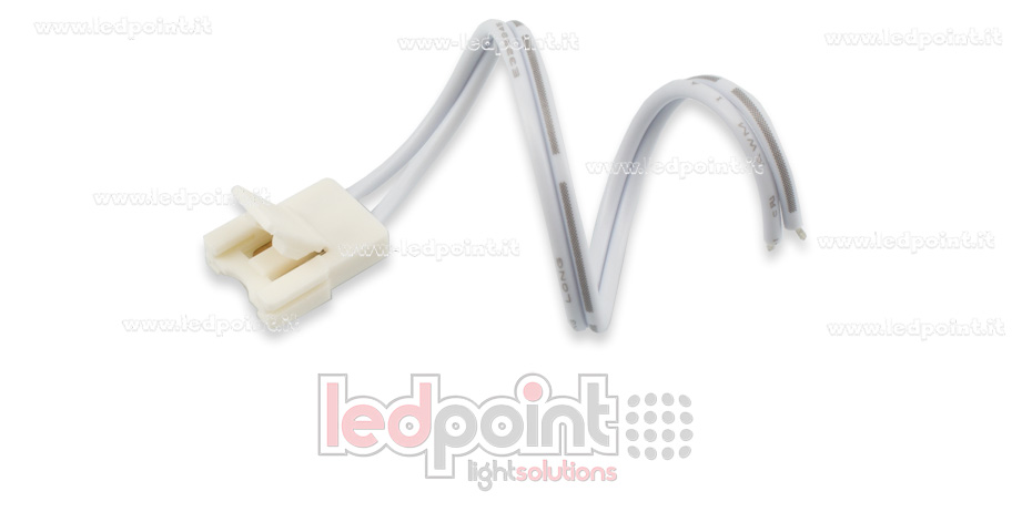 Conector con cable de 14cm para tiras de led 2835 y 5050 monocromáticas (PCB10mm), versión reducida. Ideal para tiras led de alta densidad, hasta 120led/m C5M-CST-W14-s1