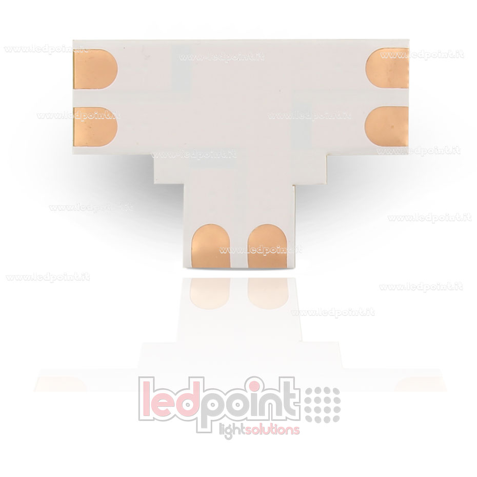 Conector para soldar en forma de T para tiras de led 2835 y 5050 monocromáticas (PCB 10mm) C5M-PCB-PCB-T