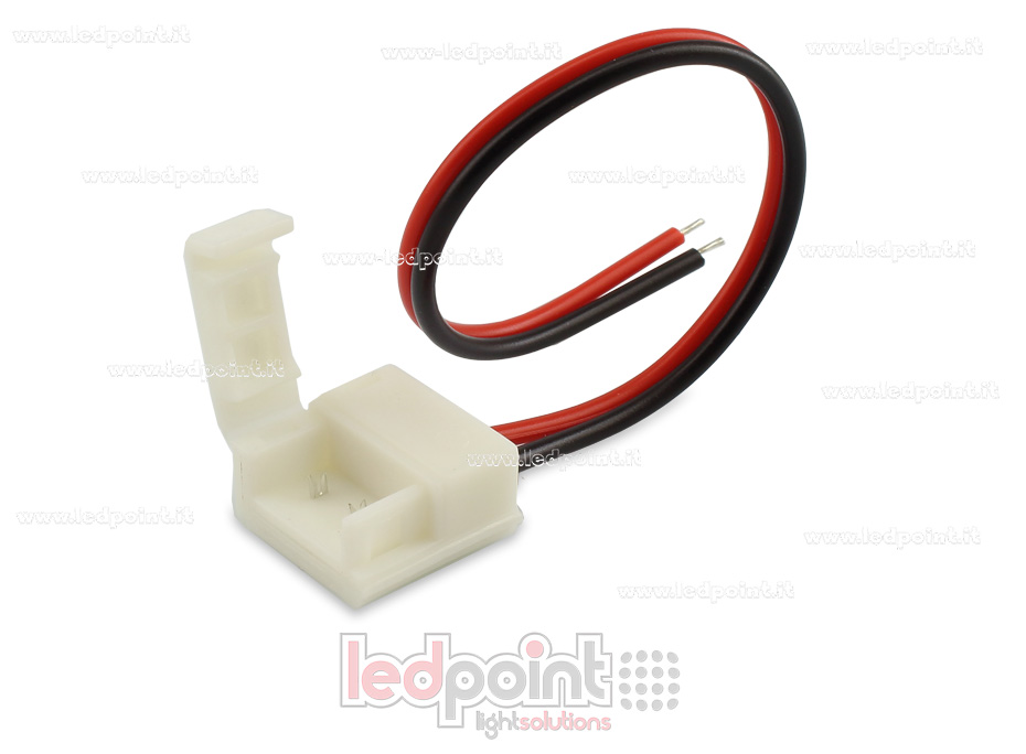 Conector waterproof con cable de 14cm para tiras de led IP65/IP53 2835 y 5050 monocromáticas (PCB 10mm), versión reducida. Ideal para tiras led de alta densidad, hasta 120led/m C5MW-CST-W14-s1