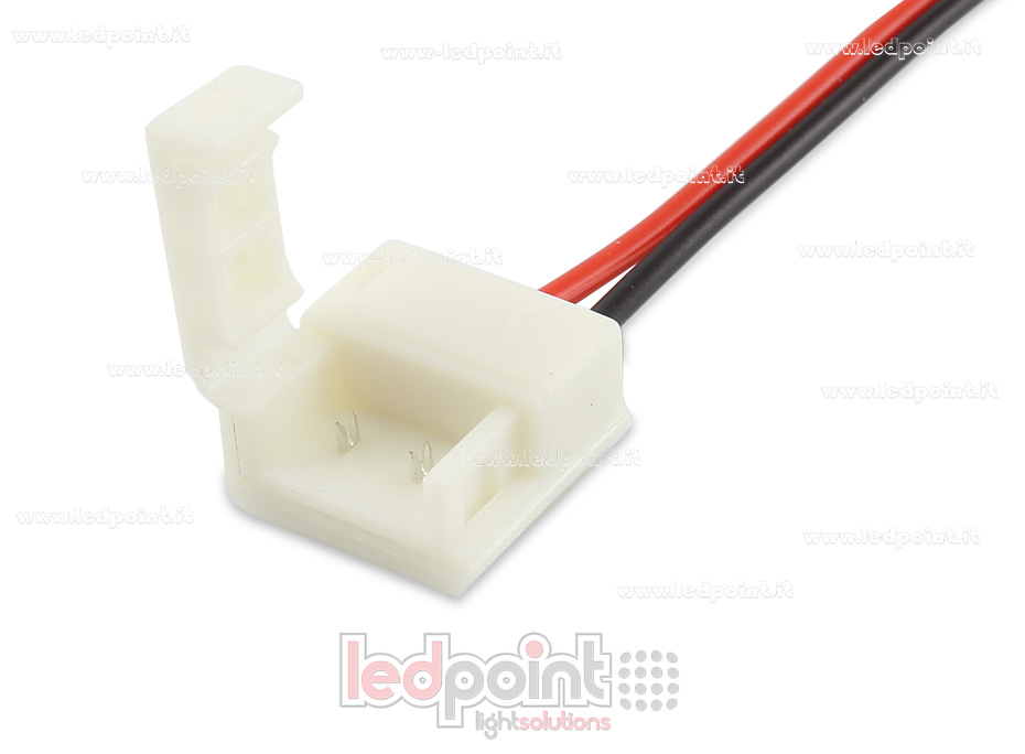 Conector waterproof con cable de 14cm para tiras de led IP65/IP53 2835 y 5050 monocromáticas (PCB 10mm), versión reducida. Ideal para tiras led de alta densidad, hasta 120led/m C5MW-CST-W14-s1