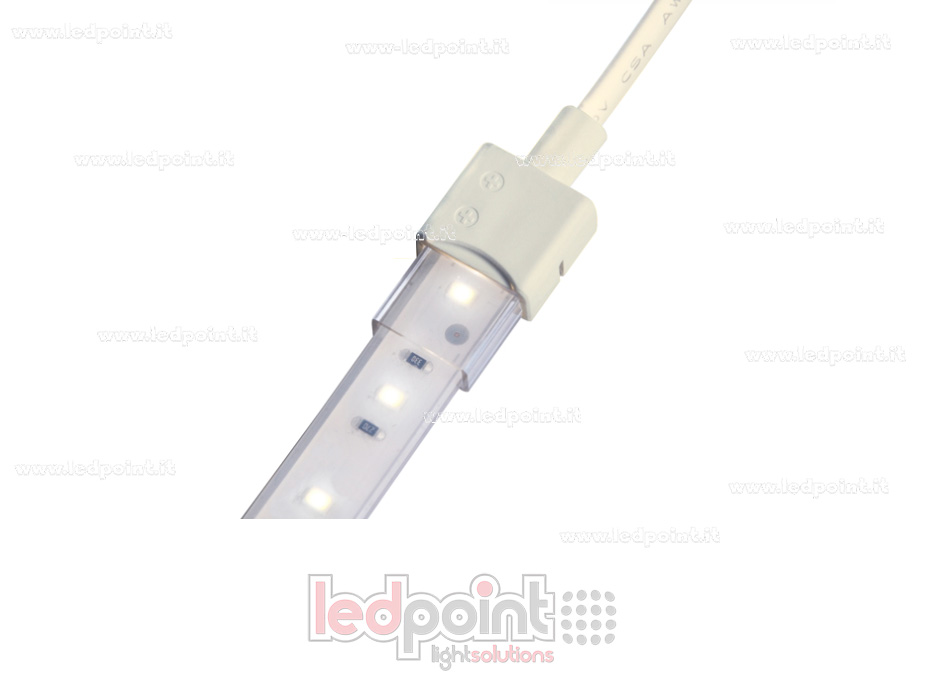 Conector doble IP67 con cable de 14cm, 20 AWG, para tiras de led 2835 y 5050 monocromáticas (PCB 10mm), versión reducida C5MW2-CST-W14-CST-s1