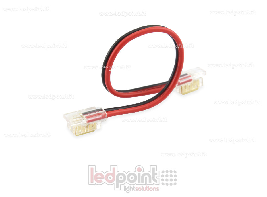 Conector doble con 2 pines y con cable de 10cm para tiras LED y COB de 5mm, versión reducida CC052O-AST-W10-ST Conector doble con 2 pines y con cable de 10cm para tiras LED y COB de 5mm, versión reducida CC052O-AST-W10-ST
