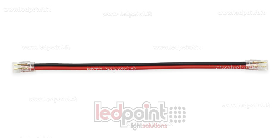 Conector doble con 2 pines y con cable de 10cm para tiras LED y COB de 5mm, versión reducida CC052O-AST-W10-ST Conector doble con 2 pines y con cable de 10cm para tiras LED y COB de 5mm, versión reducida CC052O-AST-W10-ST