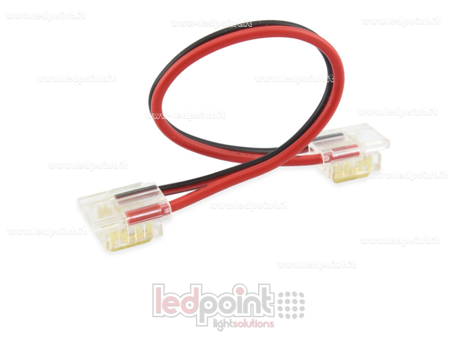 Conector doble con 2 pines y con cable de 10cm para tiras LED y COB de 8mm, versión reducida CC082O-AST-W10-ST Conector doble con 2 pines y con cable de 10cm para tiras LED y COB de 8mm, versión reducida CC082O-AST-W10-ST