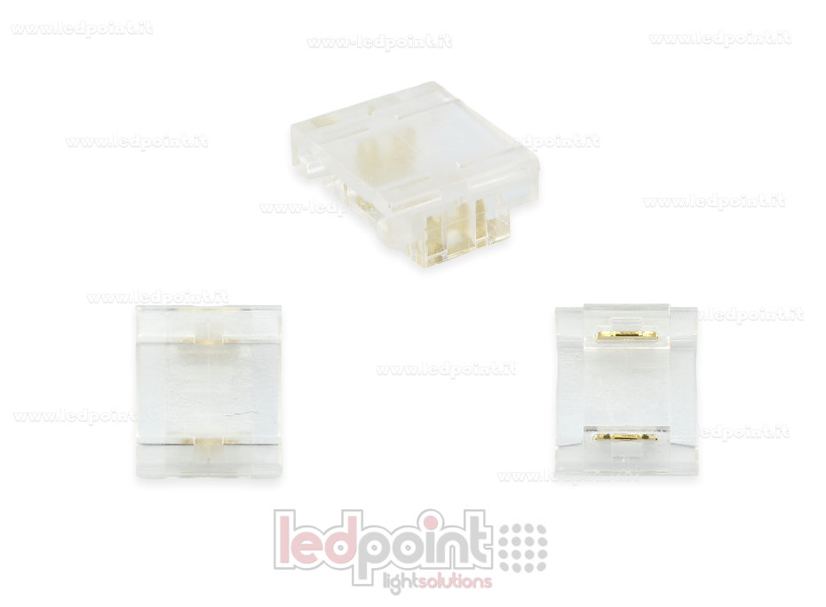 Conector transparente para unión de tira y COB con PCB de 10mm con 2 pines CC102O-AST-ST