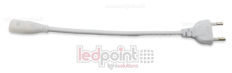 Conector con cable de 20cm y clavija para tiras de led COB 230V PCB 8mm CM-230-CCO-W20-H8