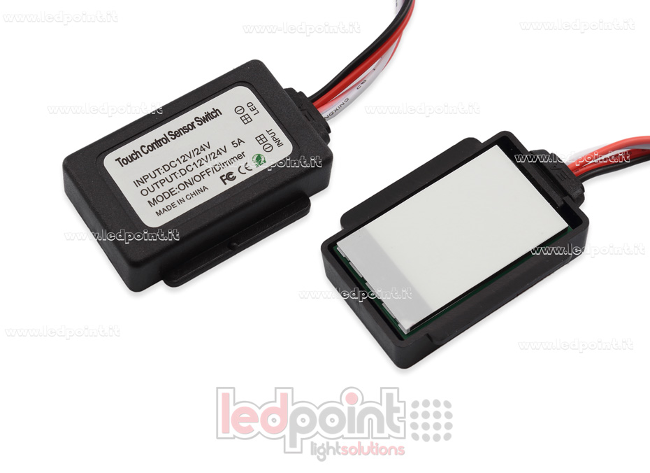 Switch táctil monocromático blanco y azul para espejo, 5A 12-24V  CT-MON-05-TC01