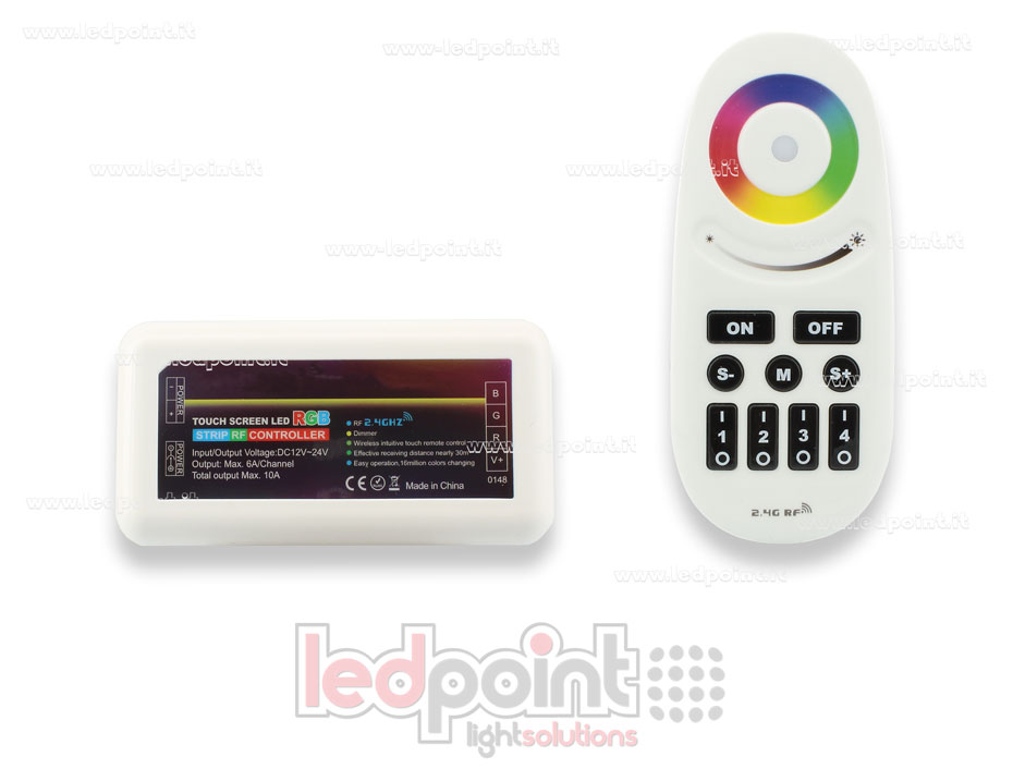 Controller RGB 4 zone 12/24V, max. 10A, versione 2.0 CT-RGB-182-RF241v2B Controller RGB 4 zone 12/24V, max. 10A, versione 2.0 CT-RGB-182-RF241v2B