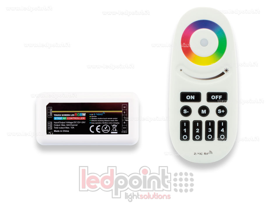 Controller RGBW 4 zone, 12/24V, max 10A CT-RGBW-201-RF241v2B