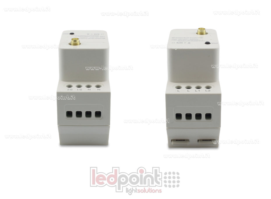 Controlador de 2 canales*10 A, 110/240 V, 1000 W/canal RF 433 MHz EB-ERC2102 Controlador de 2 canales*10 A, 110/240 V, 1000 W/canal RF 433 MHz EB-ERC2102