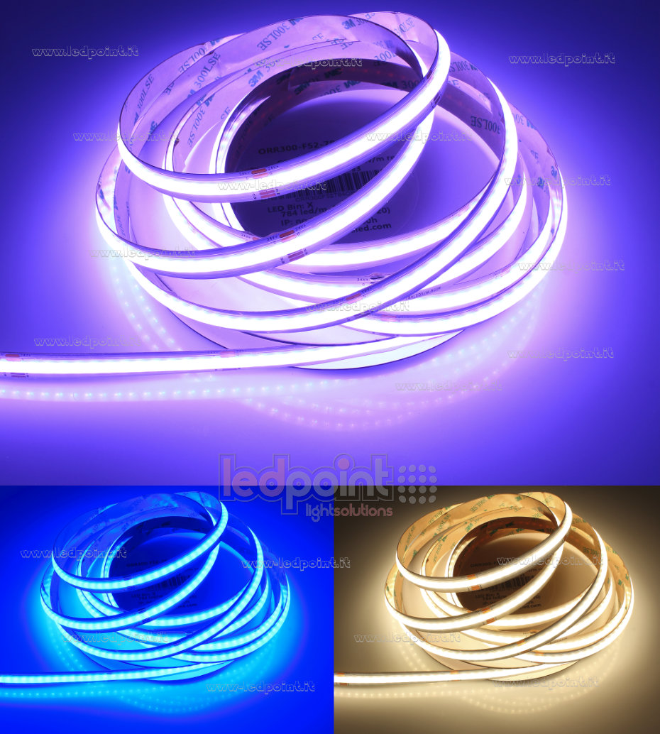 Tira de led COB 24V IP20 3000K 392+392led/m F52-R300-784OR2